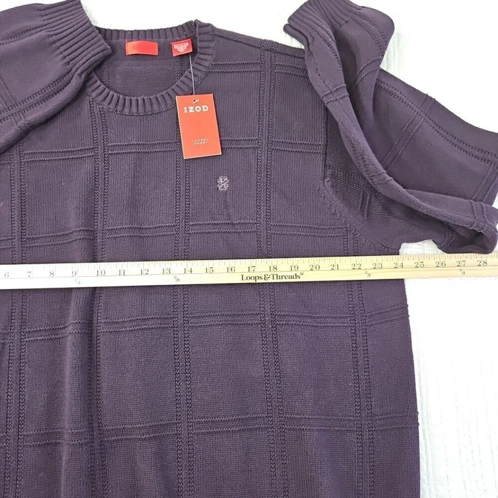 Izod Luxury Sport Blackberry‎ Purple Chunky Cable Knit Sweater Men's XXL NWT NEW
